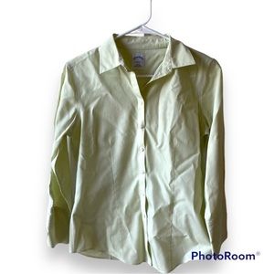 Women’s brooks brothers button down lime green  checkered  | Size 4